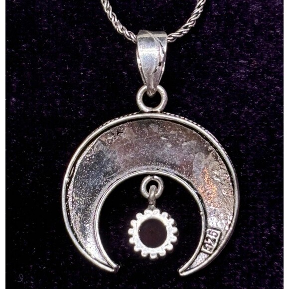 925 Sterling Silver Turkish Filigree Moon Necklace for Women, NEW,HandmadeGift - Picture 3 of 6